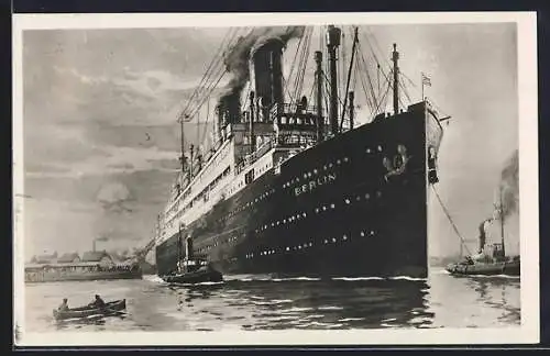 AK Norddeutscher Lloyd Dampfer Berlin im Hafen
