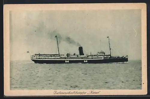 AK Turbinenschnelldampfer Kaiser auf See