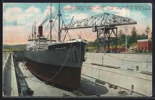 AK Handelsschiff Chief Capilano im Dock liegend