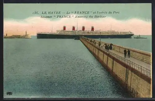 AK Le Havre, Le France et l`entrée du Port