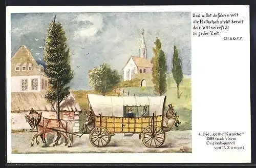 AK die gelbe Kutsche der sächsischen Post