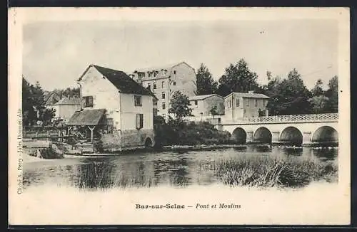 AK Bar-sur-Seine, Pont et Moulins