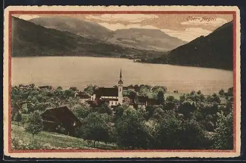 AK Ober-Aegeri, Ortsansicht mit Kirche