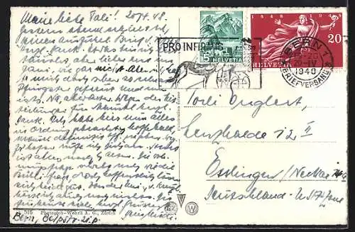 AK Alphornbläser auf der Alm