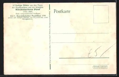 AK Kursächsischer Postillion um 1790 reitet nach Königsbrück