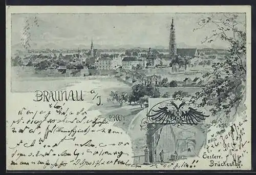 AK Braunau, Brückenkopf, Totalansicht