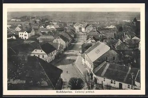 AK Rozdalovice, Totalansicht aus der Vogelschau