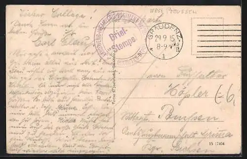 AK Graudenz / Grudziadz, Markt mit Kaiser-Wilhelm-Denkmal