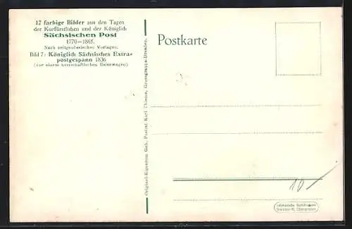 AK Königlich sächsisches Extrapostgespann