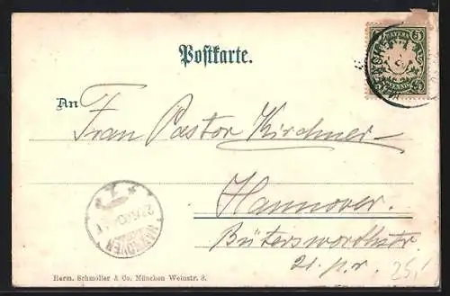 Lithographie München, Hofbräuhaus, Innenansicht