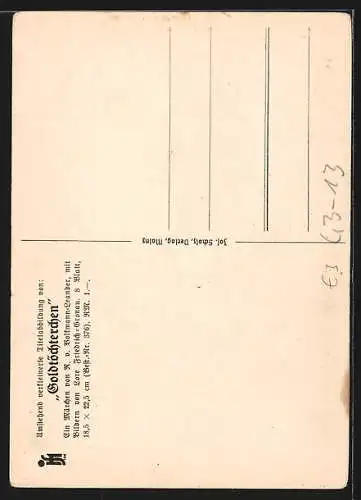 AK Kleines Mädchen am See, Goldtöchterchen, aus der Sammlung Scholz` Künstler-Bilderbücher