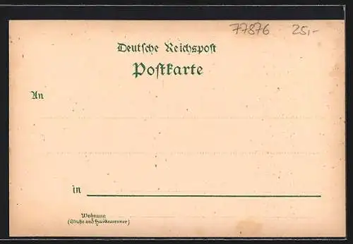 Lithographie Kappelrodeck, Handlung von August Roth, Panoramablick auf die Ortschaft