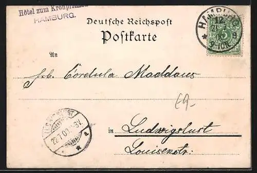Lithographie Hamburg-Neustadt, Alter Jungfernstieg nach der Renovierung