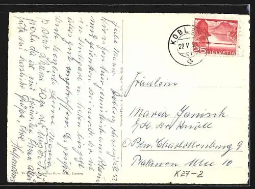 AK Koblenz, Totalansicht, Fliegeraufnahme