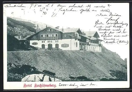 AK Hochschneeberg, Blick auf das Hotel