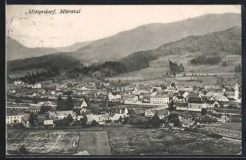 AK Mitterdorf /Mürztal, Ortsansicht aus der Vogelschau