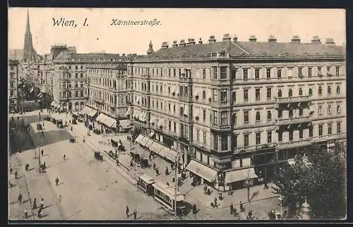 AK Wien I, Kärntnerstrasse mit Strassenbahn