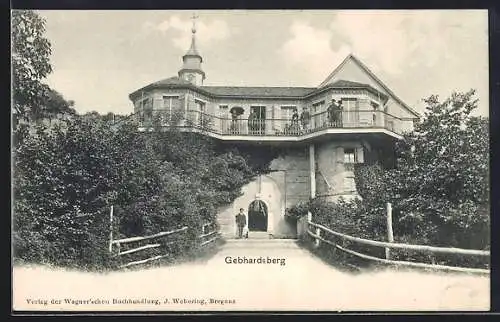 AK Bregenz, Gebhardsberg mit Besuchern