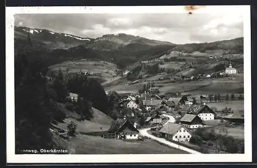 AK Rennweg /Oberkärnten, Ortsansicht mit Berglandschaft