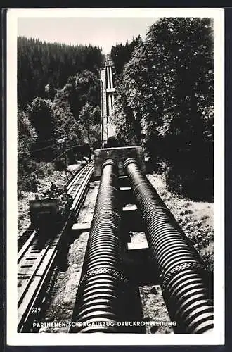 AK Parthenen, Schrägaufzug neben der Druckrohrleitung