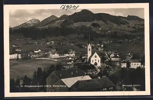 AK Egg im Bregenzerwald, Ortsansicht mit Kirche