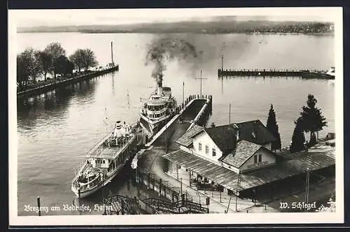 AK Bregenz, Hafenpartie am Bodensee