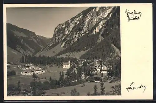 AK Ginzling /Zillertal, Ortsansicht mit Kirche