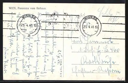 AK Wien, Panorama vom Rathaus aus