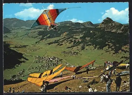 AK Tannheim /Tirol, Drachenfliegerstartplatz am Neunerköple