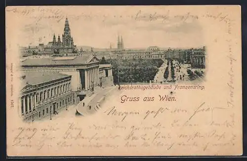 AK Wien, Reichsratsgebäude und Franzensring