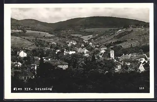 AK Wien, Grinzing, Teilansicht mit Kirche