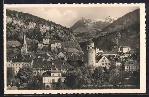 AK Feldkirch /Vorarlberg, Teilansicht mit Gurtisspitze
