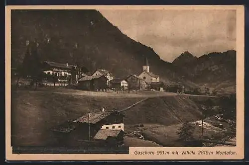 AK Gaschurn /Montafon, Ortspartie mit Vallüla