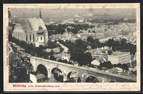 AK Mödling, Teilansicht mit Kirche vom Frauensteinberg aus