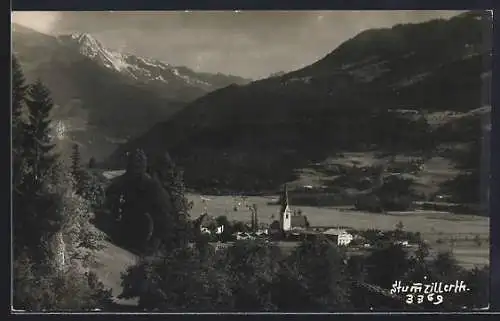 AK Stumm /Zillerthal, Ortspartie mit Bergen