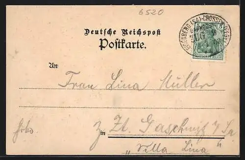 Lithographie Eisenberg i. Thür., Schützenhaus mit Saal
