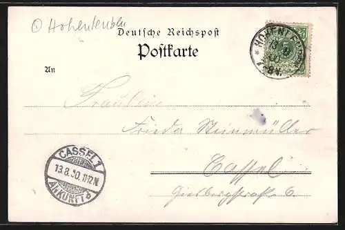 Lithographie Reichenfels, Etablissement zum Ritterhof, Fahnen