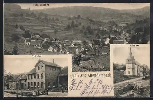 AK Altendambach, Totalansicht, Schule, Kirche