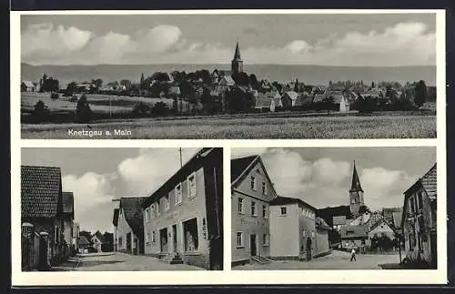 AK Knetzgau a. Main, Strassenpartien, Ortsansicht aus der Vogelschau