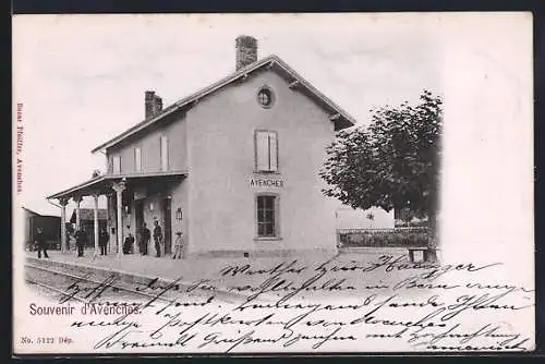 AK Avenches, Bahnhof mit Bahnsteig
