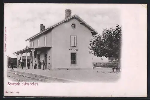 AK Avenches, Bahnhof mit Bahnsteig