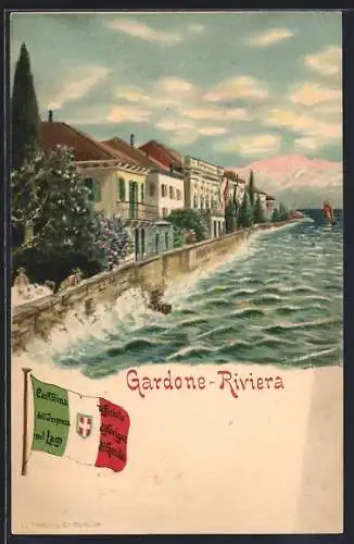 Künstler-AK Gardone-Riviera, Panorama