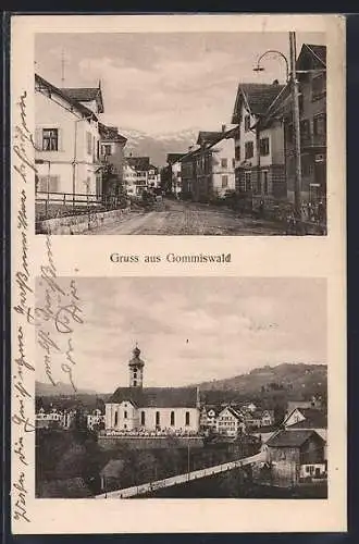 AK Gommiswald, Kirche, Strassenpartie