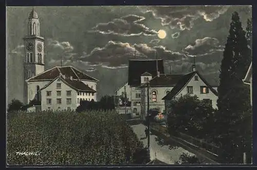 AK Thalwil, Teilansicht mit Kirche