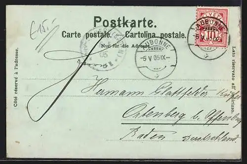 Lithographie Aubonne, Promenade du Chene