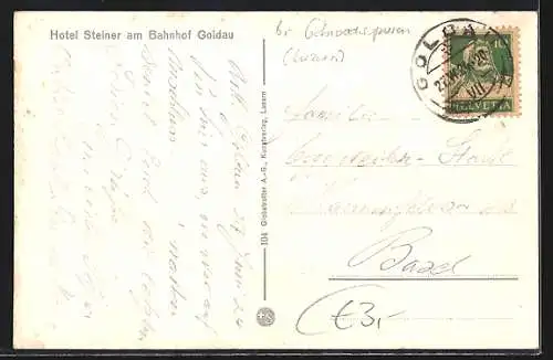 Künstler-AK Goldau, Hotel Steiner