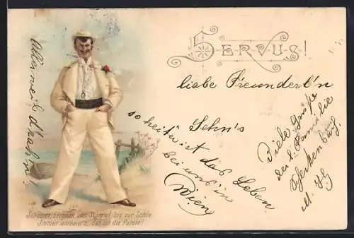 Künstler-AK Eleganter Mann mit Hut