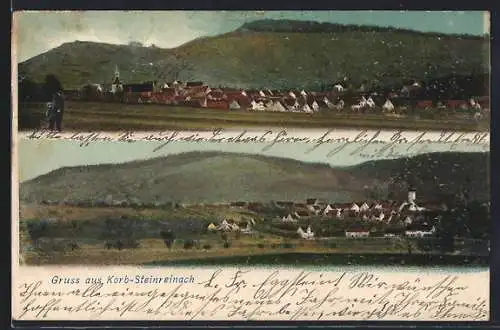 AK Korb-Steinreinach, Landschaft mit Ortschaft