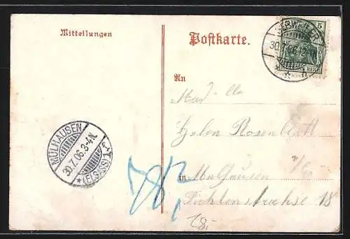 Lithographie Bergholz-Zell bei Gebweiler, Restaurant von Ed. Brand-Ernst, Inneres der Ölberg-Kapelle