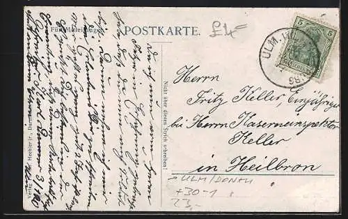 AK Ulm / Donau, Wilhelmsburg und Inf.-reg. Kaiser Wilhelm, König v. Preussen (2. Württ.) Nr. 120